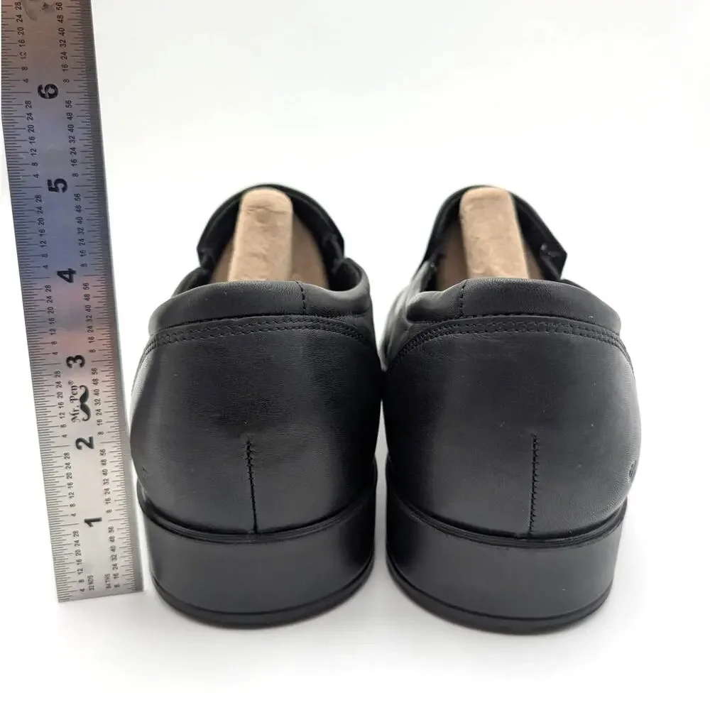 Ecco Metropole Milan Men's Leather Slip-On Derby Shoes Black Size US8-8.5 EU42